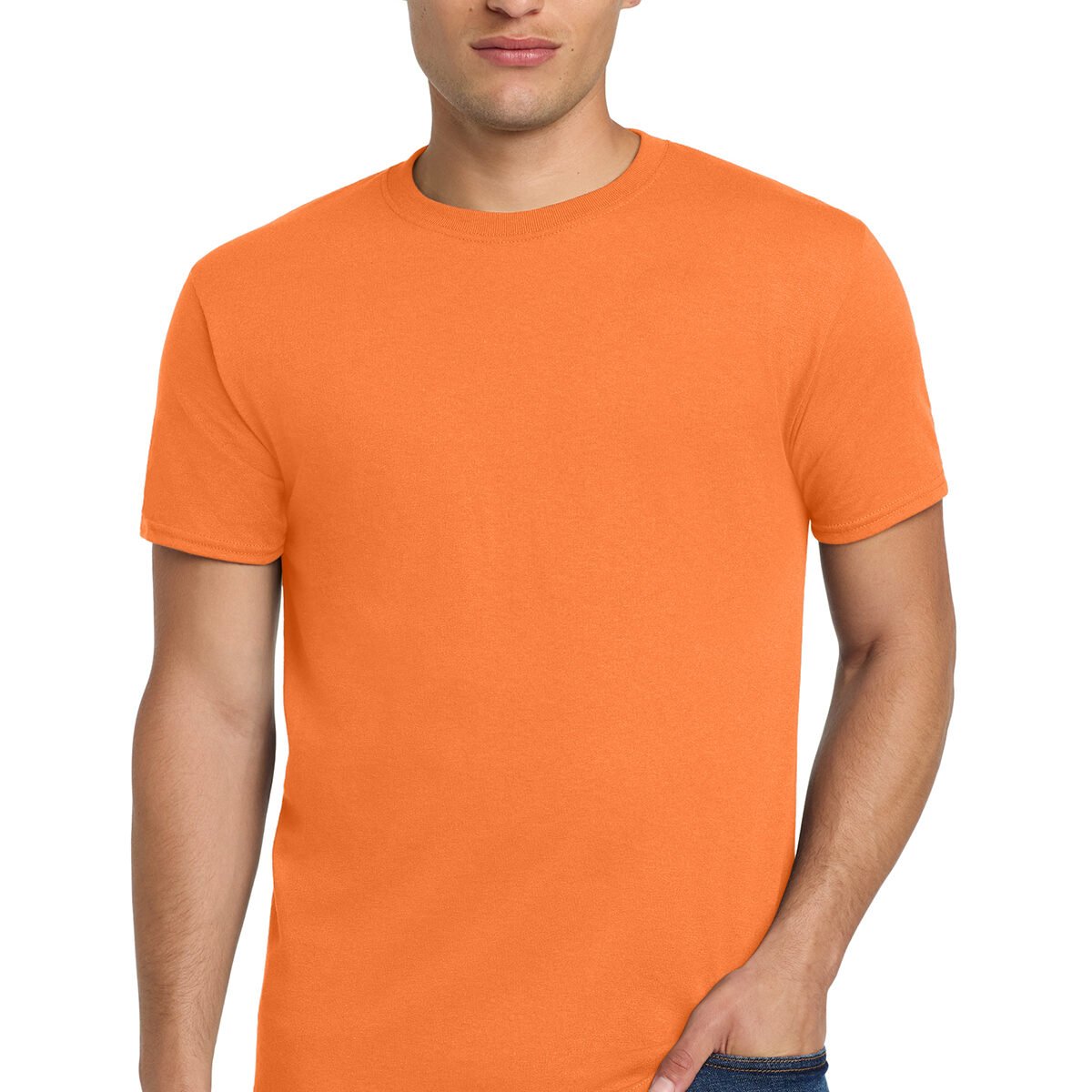 JERZEES Dri-Power Active T-Shirt - 50/50 Cotton/Poly Blend, Made With USA Cotton (Texas Orange, Large)